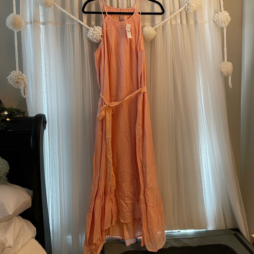 COPY - Ann Taylor Loft. NWT. XL. Peach orange dress. Hi-low.